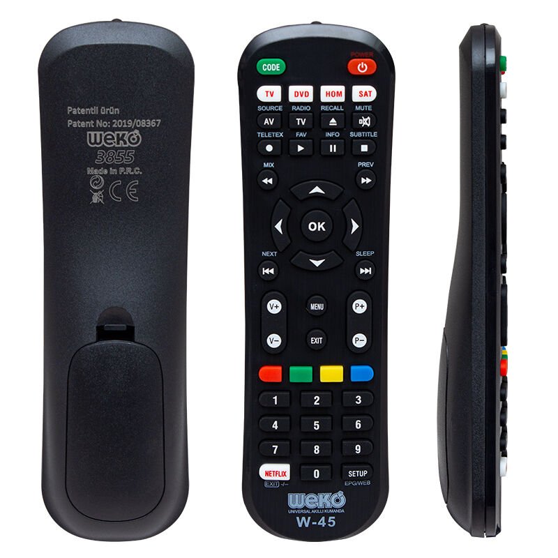 Weko W-45 Tüm Modeller Uyumlu 4in1 Öğrenebilen Universal Akıllı Kumanda Özellikleri